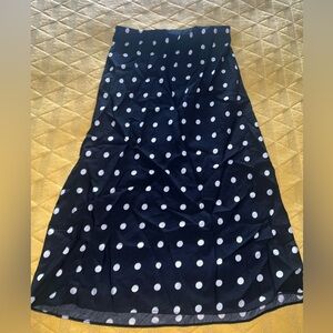 Madewell midi slip polka dot skirt